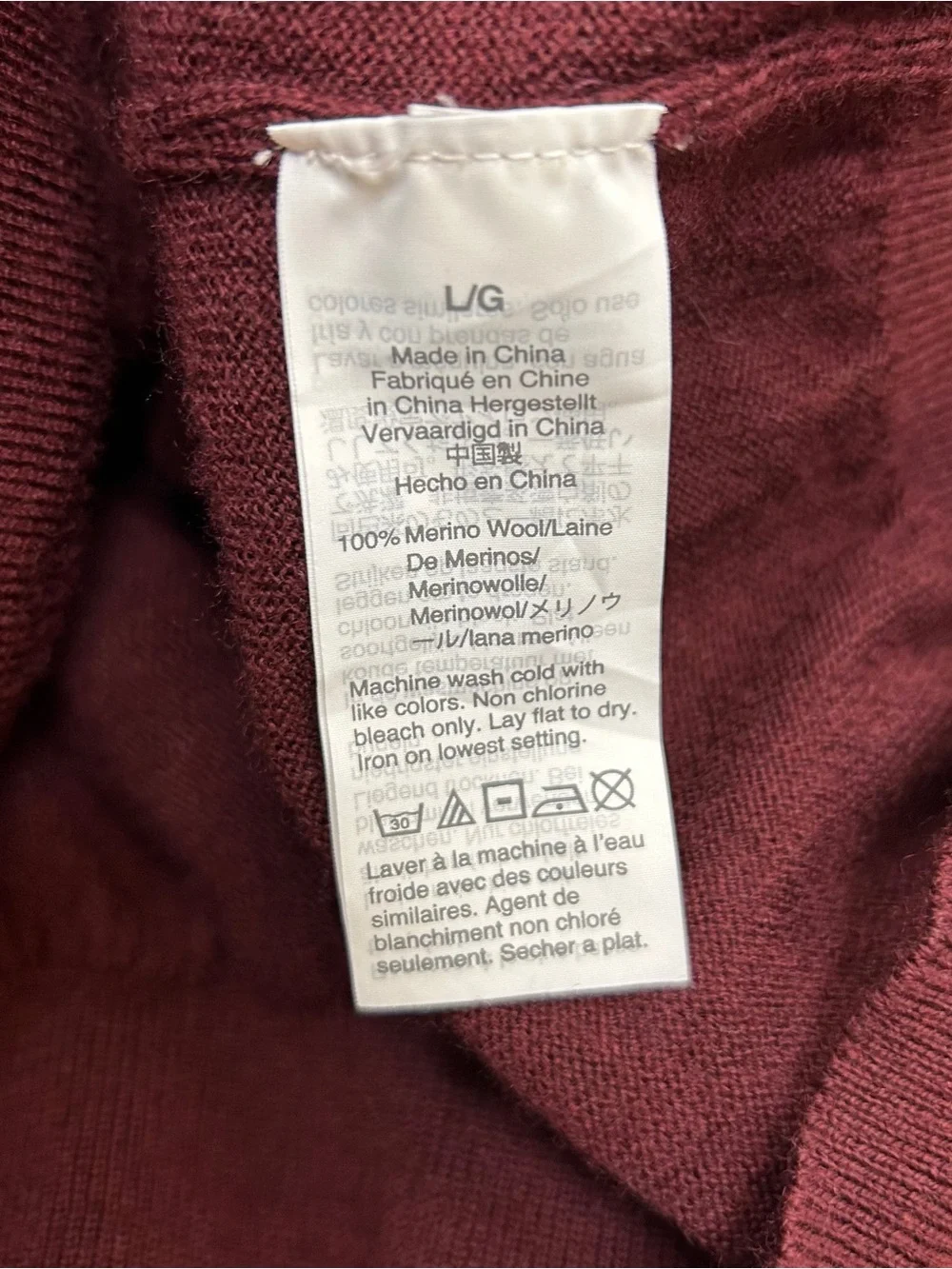 J. Crew 100% Merino Wool Burgundy Sweater
